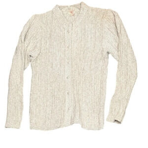 Vintage Cyril Cullen Sweater Cardigan Womens XL Cotton Linen Ireland Fisherman
